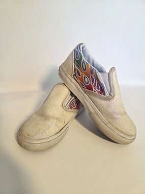 Vans sparkle color with flame detail - Toddler size 9